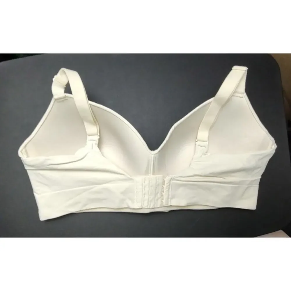 Truekind Supportive Comfort Wireless Shaping Plunge Bra White 3xl (40G/ 40H/I)